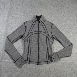 Lululemon Jacket Women 6 Define Full Zip Athleisure Heathered Black Cropped Nulu